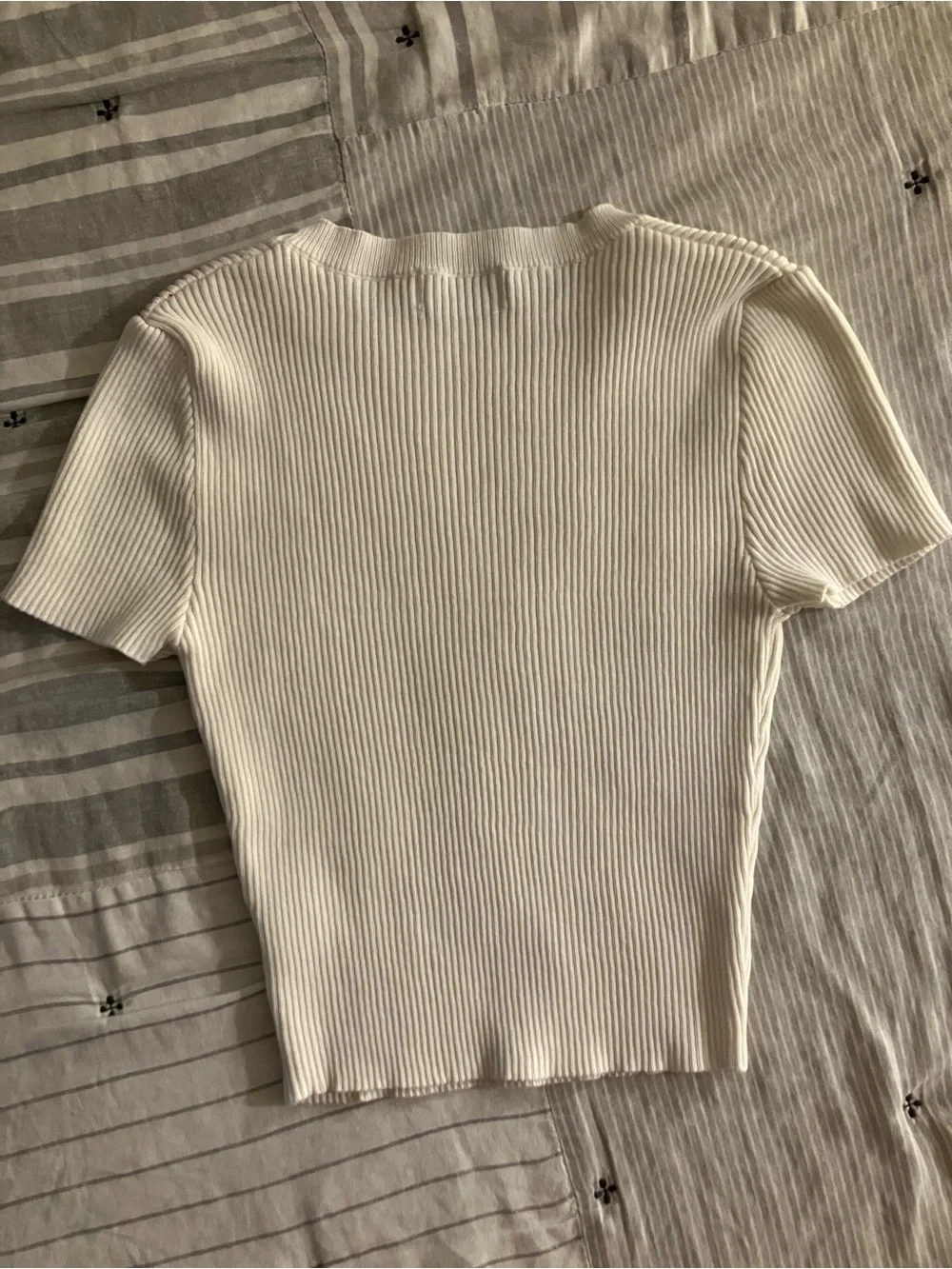 White Ribbed Tee - Picture 5 of 7
